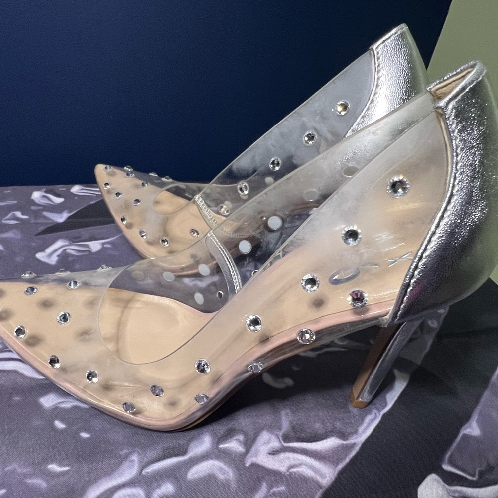 Mix No. 6 Transparent Studded Silver Heels - image 2